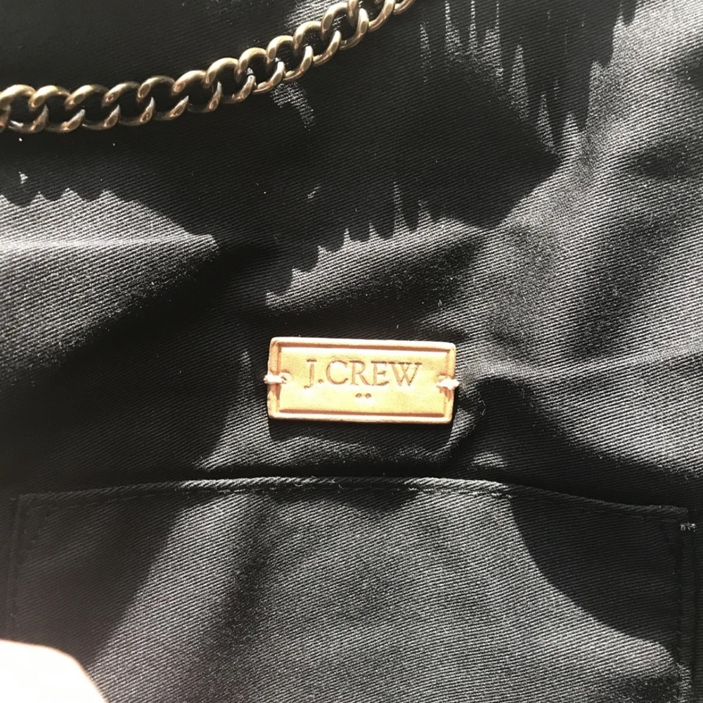 J.CREW LOCK ENVELOPE CLUTCH WITH CHAIN STRAP - BLACK NEW - Picture 6 of 6